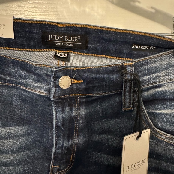 Judy Blue Dark Wash Straight Leg Jeans - Picture 2 of 4